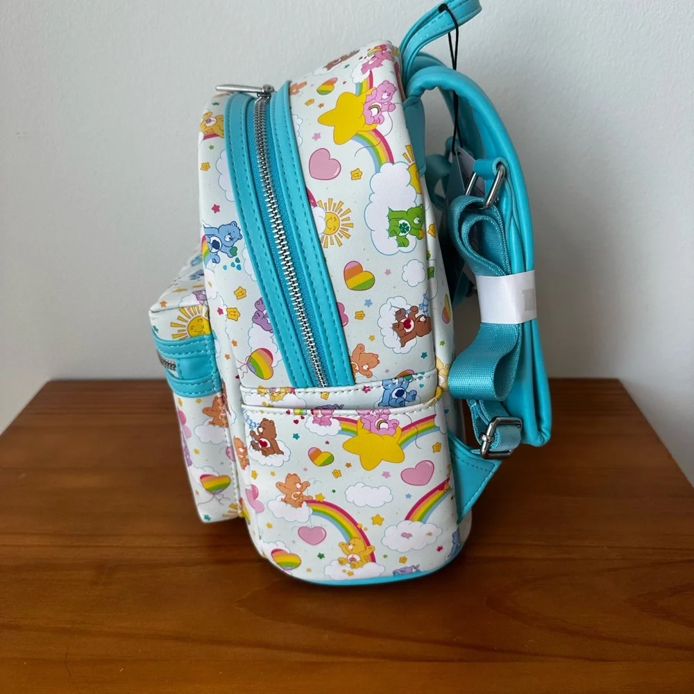 Loungefly 40th Anniversary Care Bears Rainbow Mini Backpack New One Size - Picture 7 of 12